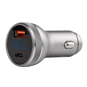 Ładowarka samochodowa z woltomierzem 38w pch pro-06 usb+usb-c 12/24v