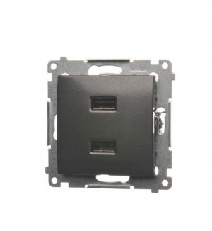 KONTAKT SIMON 54 Ładowarka USB Podwójna Antracyt