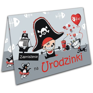 Zaproszenia na Urodziny dla Dzieci dla Chłopca Pirat Urodzinowe