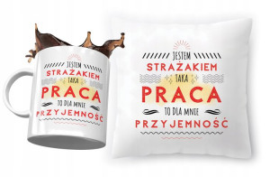Zestaw Dla Strażaka Poduszka + Kubek na Prezent