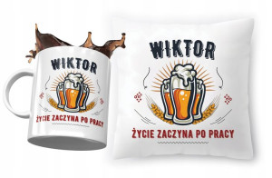 Zestaw Dla Wiktora Poduszka + Kubek na Prezent