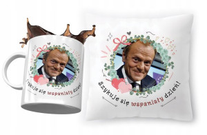 Zestaw Donald Tusk PO Poduszka + Kubek Prezent