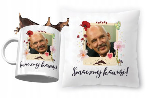 Zestaw Janusz Korwin Mikke Poduszka + Kubek
