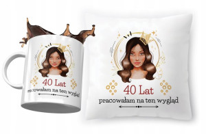 Zestaw na Urodziny 40 40ste 40-ste Poduszka Kubek