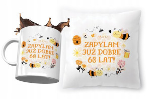 Zestaw na Urodziny 60 60te 60-te Poduszka + Kubek
