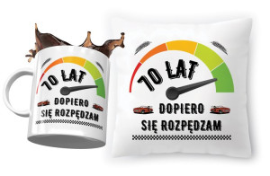 Zestaw na Urodziny 70 70te 70-te Poduszka + Kubek