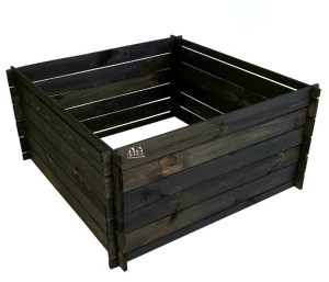 Zbiornik Na Odpady Naturalny Kompostownik 95x95x46 Drewno Czarny KOM1 CZ