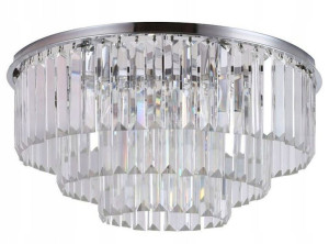 Kryształowa Lampa Sufitowa Plafon Glamour Okrągła