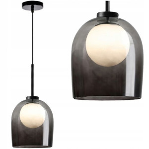 Lampa Wisząca Sufitowa Żyrandol G9 Szklana Szara