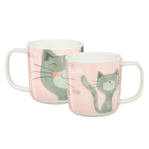 Kubek Porcelanowy 370ml Ambition Pets Kot Szary
