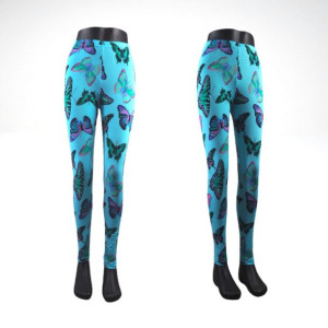 Legginsy Damskie 1 Szt Niebieski M/l