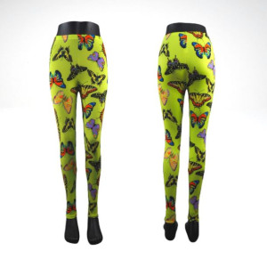 Legginsy Damskie 1 Szt Limonkowy Xl/xxl