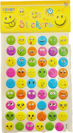 Naklejki Emotki Emocji Buźki Wypukłe 54 szt, 4