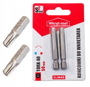 Bity Końcówki Do Wkrętarki Torx Tx-40 50mm 2szt