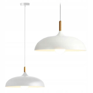 Lampa Wisząca Duża 45cm Nowoczesna Anzo E27 Biała