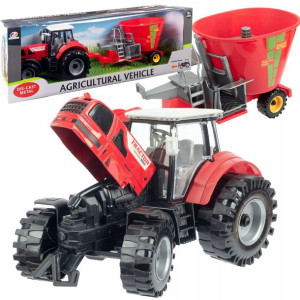 Duży Traktor z Przyczepą Ciągnik NAPĘD Ruchome ele