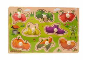 Układanka Edukacujna Puzzle Drewniane Z Uchwytami