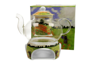 Dzbanek szklany 1000 ml z podgrzewaczem poppy field c. monet