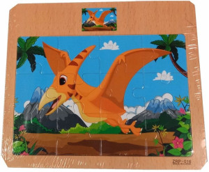 Drewniane Puzzle Układanka Edukacyjna 12 Elementów