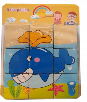 Edukacyjne Drewniane Klocki Puzzle Układanka