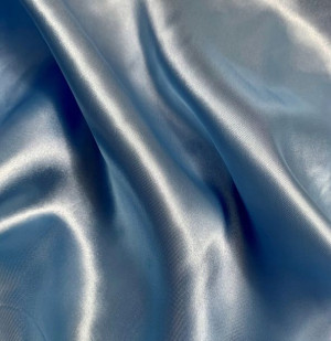 Satyna Atłas Materiał Tkanina Jasny Niebieski Blue
