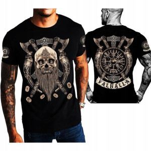 Koszulka męska T-shirt Valhalla WIKING bawełna 4XL