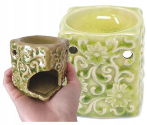KOMINEK ZAPACHOWY ceramiczny NA WOSK mały WZÓR KWIATY DO WOSKÓW