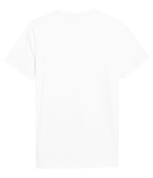 T-shirt męski z nadrukiem 4F SS23TTSHM363 biały