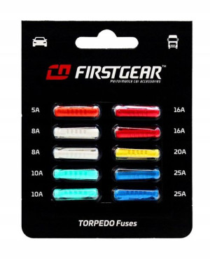 Bezpieczniki Cylindryczne Firstgear Torpedo 10 szt