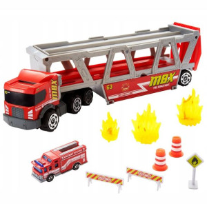 Matchbox Transporter Laweta Wóz Strażacki +auto