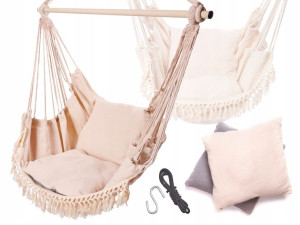 Hamak Brazylijski Krzesło Z Poduszkami Ecru Boho