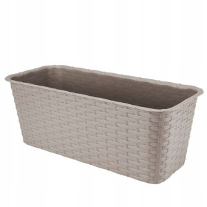 Doniczka Donica Rattan Balkonowa Osłonka Beż 40 cm