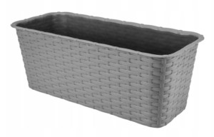 Doniczka Donica Rattan Balkonowa Osłonka Szara 40 cm