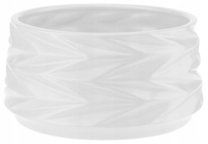 Doniczka Osłonka Ceramiczna na Kwiaty Biała 19x9
