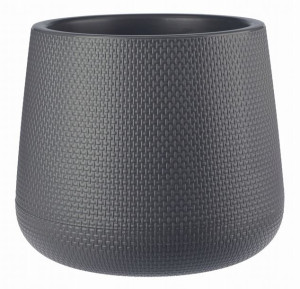 Doniczka Osłonka na Kwiaty Rattan Szara 17 cm