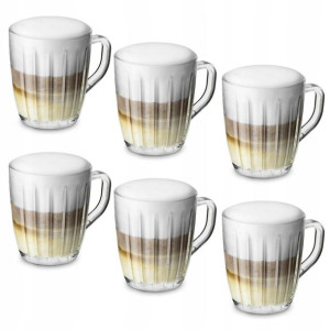 Komplet 6 Szklanek do Kawy Latte Herbaty 250 ml