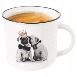 Kubek Porcelanowy PSY Pies z Uchem 420 ml do Kawy