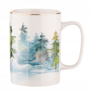 Kubek Porcelanowy Świąteczny Zimowy Las 300 ml