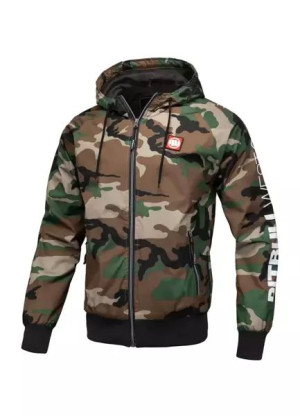 Kurtka Pit Bull West Coast Athletic Sleeve Hooded Nylon Moro - 520014368