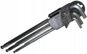 Klucze imbus 1/16"-3/8" z kulką, 9 szt.