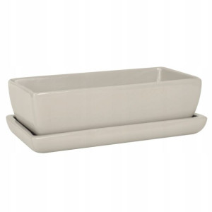 Kaktusiarka Ceramiczna 27cm doniczka szary eco