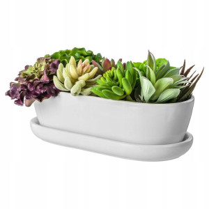 Kaktusiarka Ceramiczna 27cm doniczka biała eco