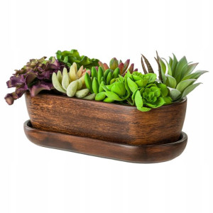 Kaktusiarka Ceramiczna 27cm doniczka brąz eco