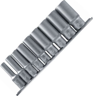 Nasadki długie 6-kątne, 3/8", 5/16"-13/16", 9 szt.