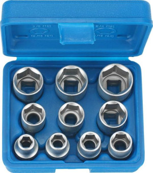 Nasadki 6-kątne, 1/2", 3/8"-15/16", 10 szt.