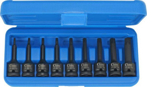 Nasadki udarowe 1/2", Torx T20-T60, 9 szt.