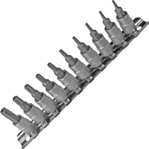 Nasadki Torx z otworem  T7-T40, 10 szt.