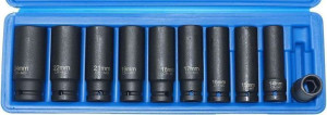 Nasadki długie  1/2", 13-24 mm, 10 szt.