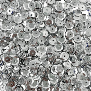 CEKINY łamane okrągłe metaliczne 9mm 15g - loveart - srebrne