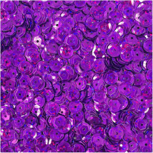 CEKINY łamane okrągłe holograficzne 9mm 15g - loveart - ciemne fioletowe
